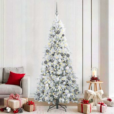 vidaXL Künstlicher klappbarer Weihnachtsbaum Weiß 210 cm PE und PVC vidaXL Künstlicher klappbarer Weihnachtsbaum Weiß 210 cm PE und PVC