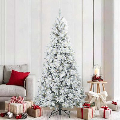 vidaXL Künstlicher klappbarer Weihnachtsbaum Weiß 210 cm PE und PVC vidaXL Künstlicher klappbarer Weihnachtsbaum Weiß 210 cm PE und PVC