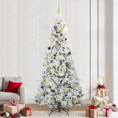 vidaXL Künstlicher klappbarer Weihnachtsbaum Weiß 240 cm PE und PVC vidaXL Künstlicher klappbarer Weihnachtsbaum Weiß 240 cm PE und PVC