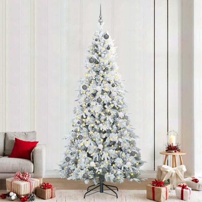 vidaXL Künstlicher klappbarer Weihnachtsbaum Weiß 240 cm PE und PVC vidaXL Künstlicher klappbarer Weihnachtsbaum Weiß 240 cm PE und PVC