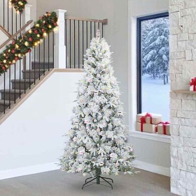 vidaXL Künstlicher klappbarer Weihnachtsbaum Weiß 240 cm PE und PVC vidaXL Künstlicher klappbarer Weihnachtsbaum Weiß 240 cm PE und PVC
