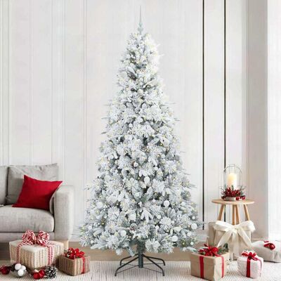 vidaXL Künstlicher klappbarer Weihnachtsbaum Weiß 240 cm PE und PVC vidaXL Künstlicher klappbarer Weihnachtsbaum Weiß 240 cm PE und PVC