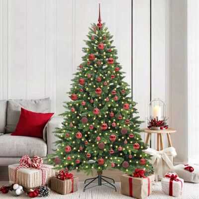 vidaXL Künstlicher Weihnachtsbaum mit 300 LEDs Grün 180 cm PE und PVC vidaXL Künstlicher Weihnachtsbaum mit 300 LEDs Grün 180 cm PE und PVC