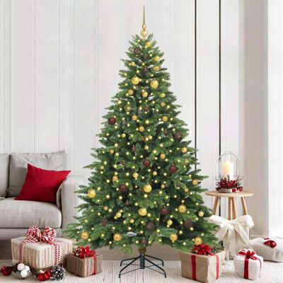vidaXL Künstlicher Weihnachtsbaum mit 300 LEDs Grün 210 cm PE und PVC vidaXL Künstlicher Weihnachtsbaum mit 300 LEDs Grün 210 cm PE und PVC