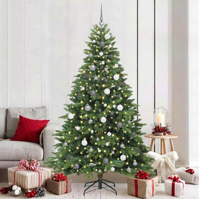 vidaXL Künstlicher Weihnachtsbaum mit 300 LEDs Grün 210 cm PE und PVC vidaXL Künstlicher Weihnachtsbaum mit 300 LEDs Grün 210 cm PE und PVC