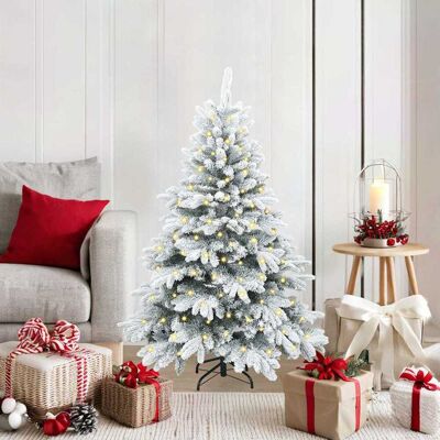 vidaXL Künstlicher Weihnachtsbaum mit 150 LEDs Weiß 120 cm PE und PVC vidaXL Künstlicher Weihnachtsbaum mit 150 LEDs Weiß 120 cm PE und PVC