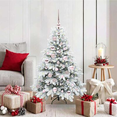 vidaXL Künstlicher Weihnachtsbaum mit 150 LEDs Weiß 120 cm PE und PVC vidaXL Künstlicher Weihnachtsbaum mit 150 LEDs Weiß 120 cm PE und PVC