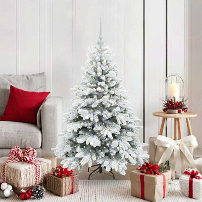 vidaXL Künstlicher Weihnachtsbaum mit 150 LEDs Weiß 120 cm PE und PVC vidaXL Künstlicher Weihnachtsbaum mit 150 LEDs Weiß 120 cm PE und PVC
