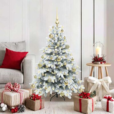 vidaXL Künstlicher Weihnachtsbaum mit 150 LEDs Weiß 120 cm PE und PVC vidaXL Künstlicher Weihnachtsbaum mit 150 LEDs Weiß 120 cm PE und PVC