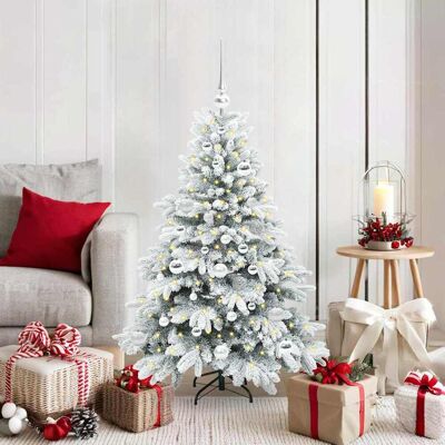 vidaXL Künstlicher Weihnachtsbaum mit 150 LEDs Weiß 120 cm PE und PVC vidaXL Künstlicher Weihnachtsbaum mit 150 LEDs Weiß 120 cm PE und PVC