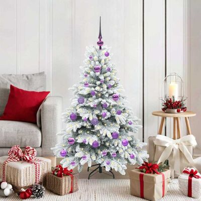vidaXL Künstlicher Weihnachtsbaum mit 150 LEDs Weiß 120 cm PE und PVC vidaXL Künstlicher Weihnachtsbaum mit 150 LEDs Weiß 120 cm PE und PVC
