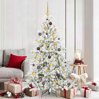vidaXL Künstlicher klappbarer Weihnachtsbaum Weiß 180 cm PVC und Stahl vidaXL Künstlicher klappbarer Weihnachtsbaum Weiß 180 cm PVC und Stahl
