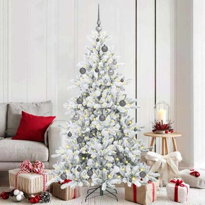 vidaXL Künstlicher klappbarer Weihnachtsbaum Weiß 180 cm PVC und Stahl vidaXL Künstlicher klappbarer Weihnachtsbaum Weiß 180 cm PVC und Stahl