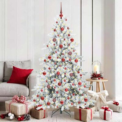vidaXL Künstlicher klappbarer Weihnachtsbaum Weiß 180 cm PVC und Stahl vidaXL Künstlicher klappbarer Weihnachtsbaum Weiß 180 cm PVC und Stahl