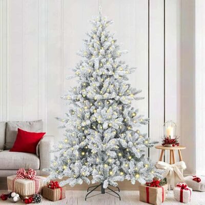 vidaXL Künstlicher klappbarer Weihnachtsbaum Weiß 210 cm PVC und Stahl vidaXL Künstlicher klappbarer Weihnachtsbaum Weiß 210 cm PVC und Stahl