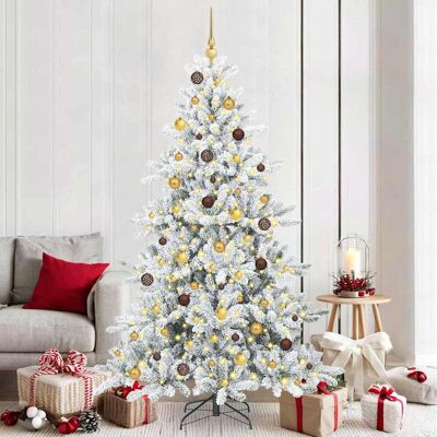 vidaXL Künstlicher klappbarer Weihnachtsbaum Weiß 210 cm PVC und Stahl vidaXL Künstlicher klappbarer Weihnachtsbaum Weiß 210 cm PVC und Stahl