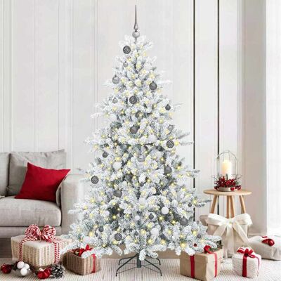 vidaXL Künstlicher klappbarer Weihnachtsbaum Weiß 210 cm PVC und Stahl vidaXL Künstlicher klappbarer Weihnachtsbaum Weiß 210 cm PVC und Stahl