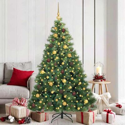 vidaXL Künstlicher Weihnachtsbaum mit 300 LEDs Grün 180 cm PE und PVC vidaXL Künstlicher Weihnachtsbaum mit 300 LEDs Grün 180 cm PE und PVC