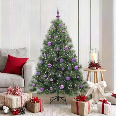 vidaXL Künstlicher Weihnachtsbaum mit 150 LEDs Grün 150 cm PE und PVC vidaXL Künstlicher Weihnachtsbaum mit 150 LEDs Grün 150 cm PE und PVC