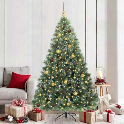 vidaXL Künstlicher Weihnachtsbaum mit 300 LEDs Grün 210 cm PE und PVC vidaXL Künstlicher Weihnachtsbaum mit 300 LEDs Grün 210 cm PE und PVC