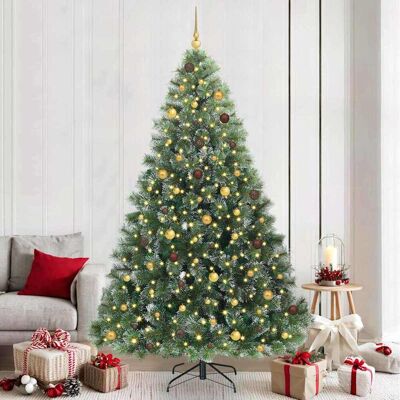 vidaXL Künstlicher Weihnachtsbaum mit 300 LEDs Grün 240 cm PE und PVC vidaXL Künstlicher Weihnachtsbaum mit 300 LEDs Grün 240 cm PE und PVC