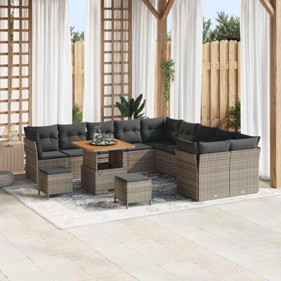 vidaXL Gartensofa-set 13 pcs Grau Poly-Rattan vidaXL Gartensofa-set 13 pcs Grau Poly-Rattan