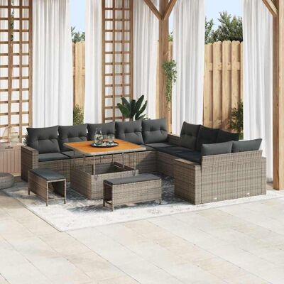 vidaXL Gartensofa-set 13 pcs Grau Poly-Rattan vidaXL Gartensofa-set 13 pcs Grau Poly-Rattan