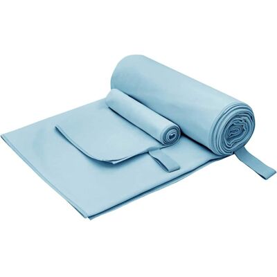 vidaXL Sporthandtuch Set 2 pcs Blau Stoff vidaXL Sporthandtuch Set 2 pcs Blau Stoff