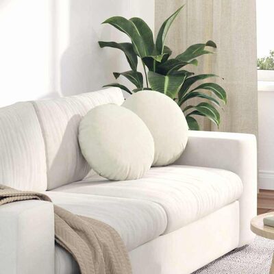 vidaXL Sitzkissen 2 pcs Creme Ø 40 x 13 cm Samt vidaXL Sitzkissen 2 pcs Creme Ø 40 x 13 cm Samt