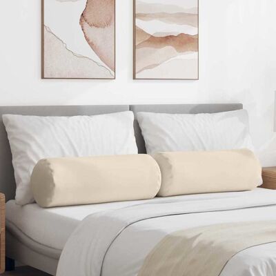 vidaXL Bolsterkissen 2 pcs Beige Ø 25 x 70 cm Mikrofaserstoff vidaXL Bolsterkissen 2 pcs Beige Ø 25 x 70 cm Mikrofaserstoff