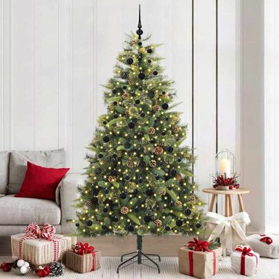 vidaXL Künstlicher klappbarer Weihnachtsbaum mit Tannenzapfen 210 cm vidaXL Künstlicher klappbarer Weihnachtsbaum mit Tannenzapfen 210 cm