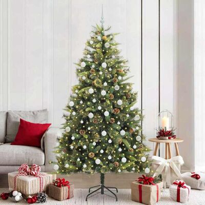 vidaXL Künstlicher klappbarer Weihnachtsbaum mit Tannenzapfen 210 cm vidaXL Künstlicher klappbarer Weihnachtsbaum mit Tannenzapfen 210 cm