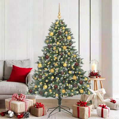 vidaXL Künstlicher Weihnachtsbaum mit 300 LEDs mit Ständer Grün 180 cm vidaXL Künstlicher Weihnachtsbaum mit 300 LEDs mit Ständer Grün 180 cm