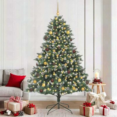 vidaXL Künstlicher Weihnachtsbaum mit 300 LEDs mit Ständer Grün 210 cm vidaXL Künstlicher Weihnachtsbaum mit 300 LEDs mit Ständer Grün 210 cm