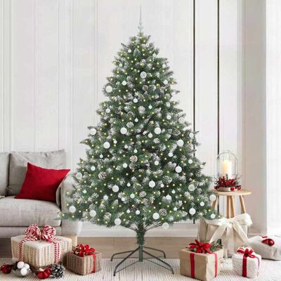vidaXL Künstlicher Weihnachtsbaum mit 300 LEDs mit Ständer Grün 210 cm vidaXL Künstlicher Weihnachtsbaum mit 300 LEDs mit Ständer Grün 210 cm