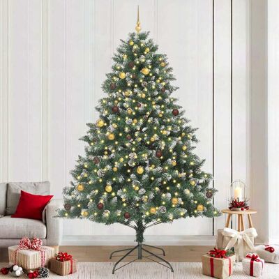 vidaXL Künstlicher Weihnachtsbaum mit 300 LEDs mit Ständer Grün 240 cm vidaXL Künstlicher Weihnachtsbaum mit 300 LEDs mit Ständer Grün 240 cm