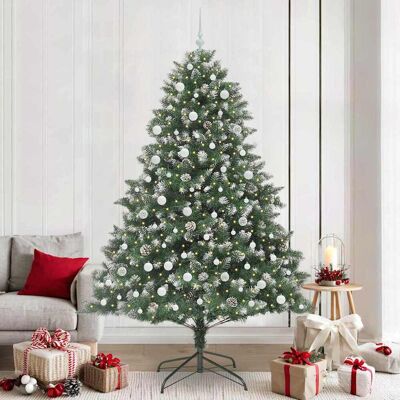 vidaXL Künstlicher Weihnachtsbaum mit 300 LEDs mit Ständer Grün 240 cm vidaXL Künstlicher Weihnachtsbaum mit 300 LEDs mit Ständer Grün 240 cm