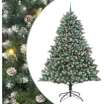 vidaXL Künstlicher Weihnachtsbaum mit 300 LEDs mit Ständer Grün 240 cm vidaXL Künstlicher Weihnachtsbaum mit 300 LEDs mit Ständer Grün 240 cm