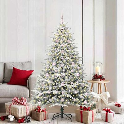 vidaXL Künstlicher vorbeleuchteter Weihnachtsbaum mit Kugelset Grün vidaXL Künstlicher vorbeleuchteter Weihnachtsbaum mit Kugelset Grün