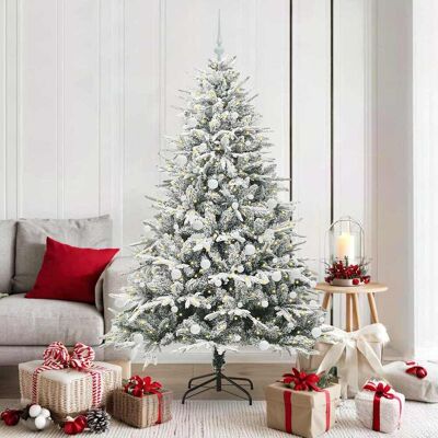 vidaXL Künstlicher vorbeleuchteter Weihnachtsbaum mit Kugelset Grün vidaXL Künstlicher vorbeleuchteter Weihnachtsbaum mit Kugelset Grün