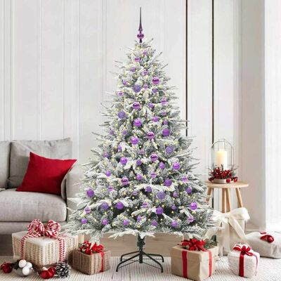 vidaXL Künstlicher vorbeleuchteter Weihnachtsbaum mit Kugelset Grün vidaXL Künstlicher vorbeleuchteter Weihnachtsbaum mit Kugelset Grün