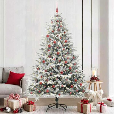 vidaXL Künstlicher vorbeleuchteter Weihnachtsbaum mit Kugelset Grün vidaXL Künstlicher vorbeleuchteter Weihnachtsbaum mit Kugelset Grün