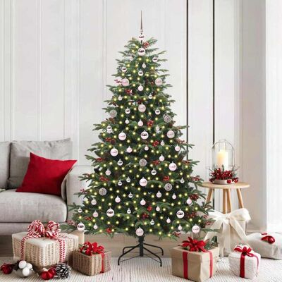vidaXL Künstlicher Weihnachtsbaum mit 300 LEDs mit Ständer Grün 180 cm vidaXL Künstlicher Weihnachtsbaum mit 300 LEDs mit Ständer Grün 180 cm