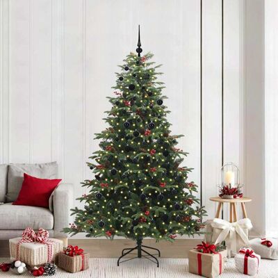 vidaXL Künstlicher Weihnachtsbaum mit 300 LEDs mit Ständer Grün 210 cm vidaXL Künstlicher Weihnachtsbaum mit 300 LEDs mit Ständer Grün 210 cm
