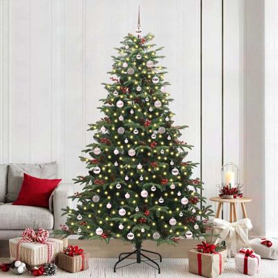 vidaXL Künstlicher Weihnachtsbaum mit 300 LEDs mit Ständer Grün 240 cm vidaXL Künstlicher Weihnachtsbaum mit 300 LEDs mit Ständer Grün 240 cm