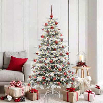 vidaXL Künstlicher klappbarer Weihnachtsbaum Weiß 180 cm PE und PVC vidaXL Künstlicher klappbarer Weihnachtsbaum Weiß 180 cm PE und PVC