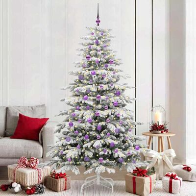 vidaXL Künstlicher klappbarer Weihnachtsbaum Weiß 210 cm PE und PVC vidaXL Künstlicher klappbarer Weihnachtsbaum Weiß 210 cm PE und PVC