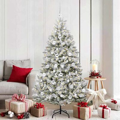 vidaXL Künstlicher Weihnachtsbaum Grün und Weiß 180 cm PVC und Metall vidaXL Künstlicher Weihnachtsbaum Grün und Weiß 180 cm PVC und Metall