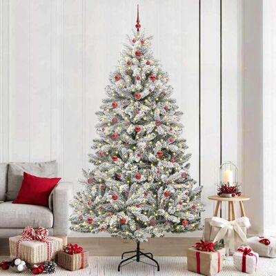 vidaXL Künstlicher Weihnachtsbaum Grün und Weiß 240 cm PVC und Metall vidaXL Künstlicher Weihnachtsbaum Grün und Weiß 240 cm PVC und Metall
