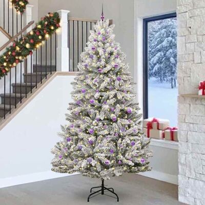 vidaXL Künstlicher Weihnachtsbaum Grün und Weiß 270 cm PVC und Metall vidaXL Künstlicher Weihnachtsbaum Grün und Weiß 270 cm PVC und Metall